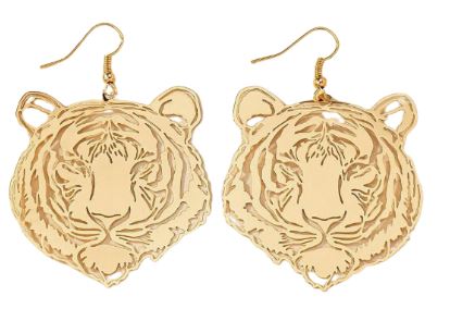 Tiger Color Filigree Dangle Earrings