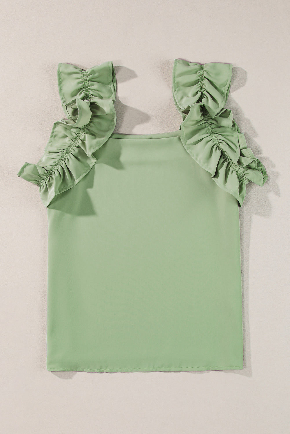 Ruffle Trim Sleeveless Blouse