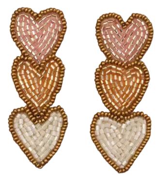 Valentine Beaded Heart Drop Earrings