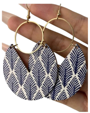 Geometric Leaf Pattern Earrings