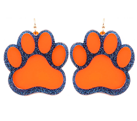 Glitter Paw Print Earrings