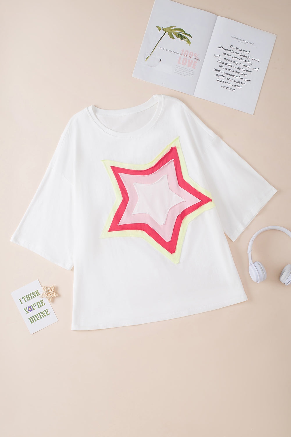 Star Half Sleeve Oversized Tee