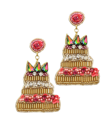 Birthday Cake Bead Earrings