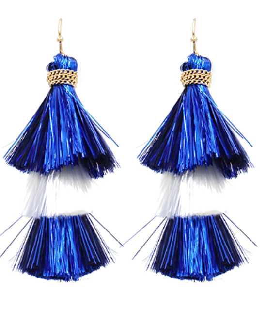 Tinsel Tiered Tassel Earrings