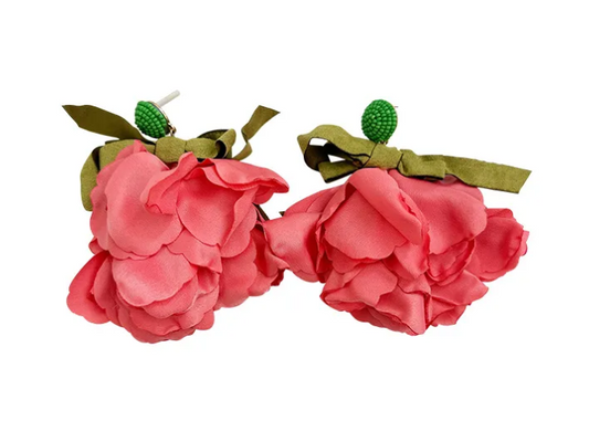 Flower Cloth Drop Earrings