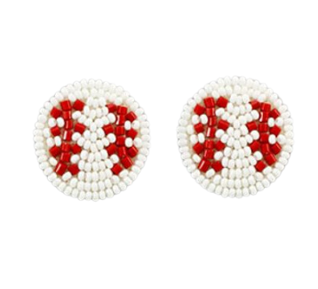 Baseball Beaded Studs