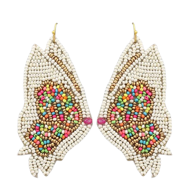 Beaded Butterfly Pair Earrings