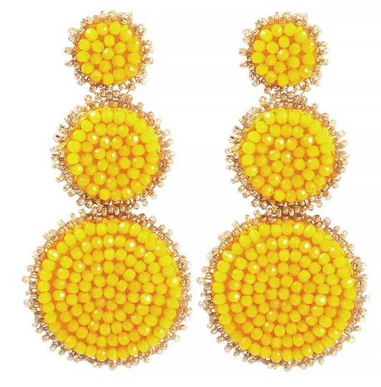 Handmade Rice Beads Geometric Earrings