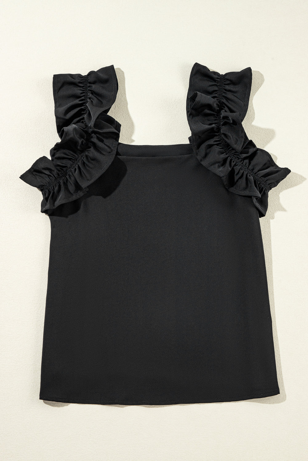 Ruffle Trim Sleeveless Blouse