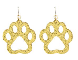 Gold Acrylic Paw Earrings