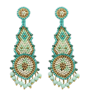 Beaded Geometric & Charm Earrings