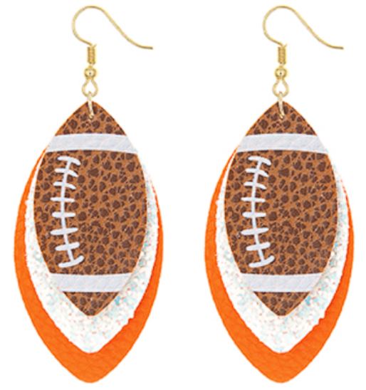 Glitter Football Earrings