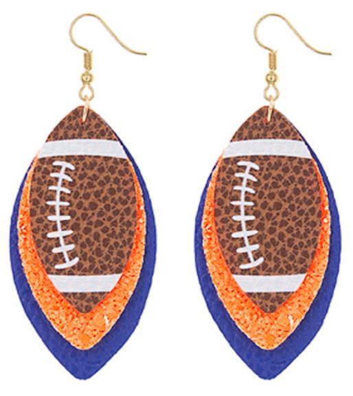 Glitter Football Earrings