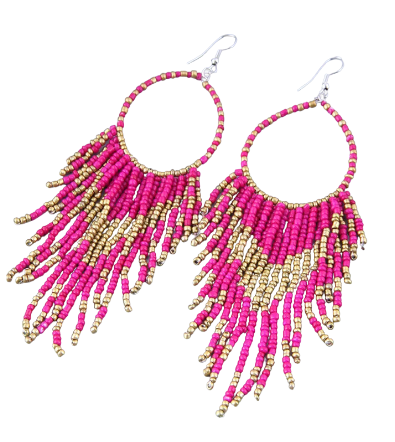 Bohemian Beaded Tassel Earrings