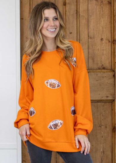 Football Queen Sequin Sweatshirt