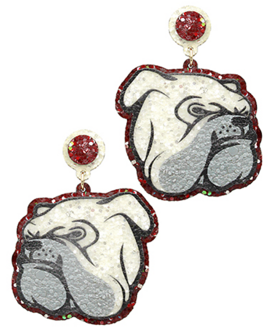 Football Bulldog Earrings