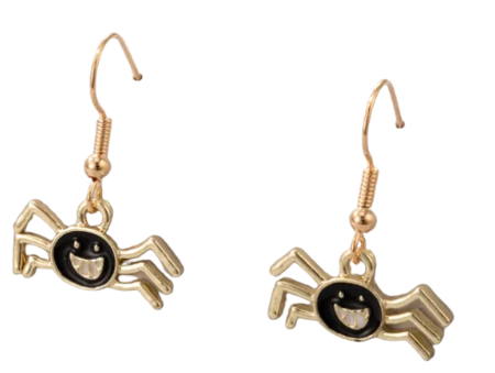 Halloween Golden Spider Earrings