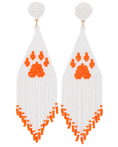 Paw Print Tassel Earrings