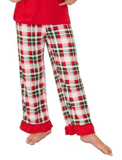 Girl's Mansfield Plaid Ruffle Sleep Pants