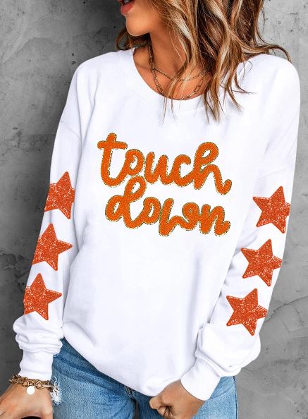 ** PREORDER Glittering Touch Down Star Sleeve Sweatshirt