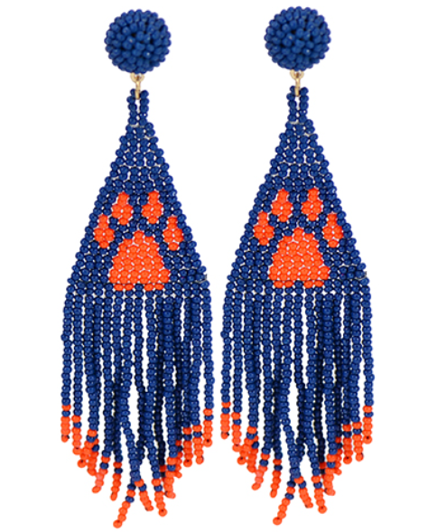 Paw Print Tassel Earrings