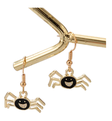 Halloween Golden Spider Earrings