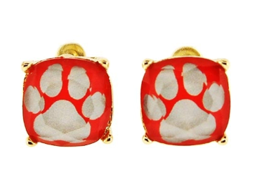 Paw Print Square Studs