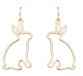 Easter Bunny Outline Dangle - Gold