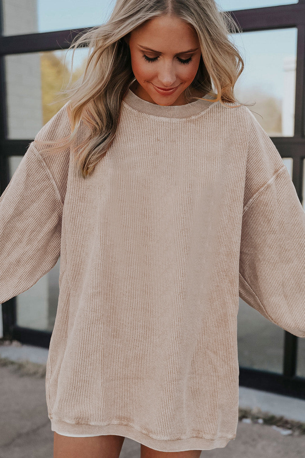 Ribbed Oversized Sweatshirt