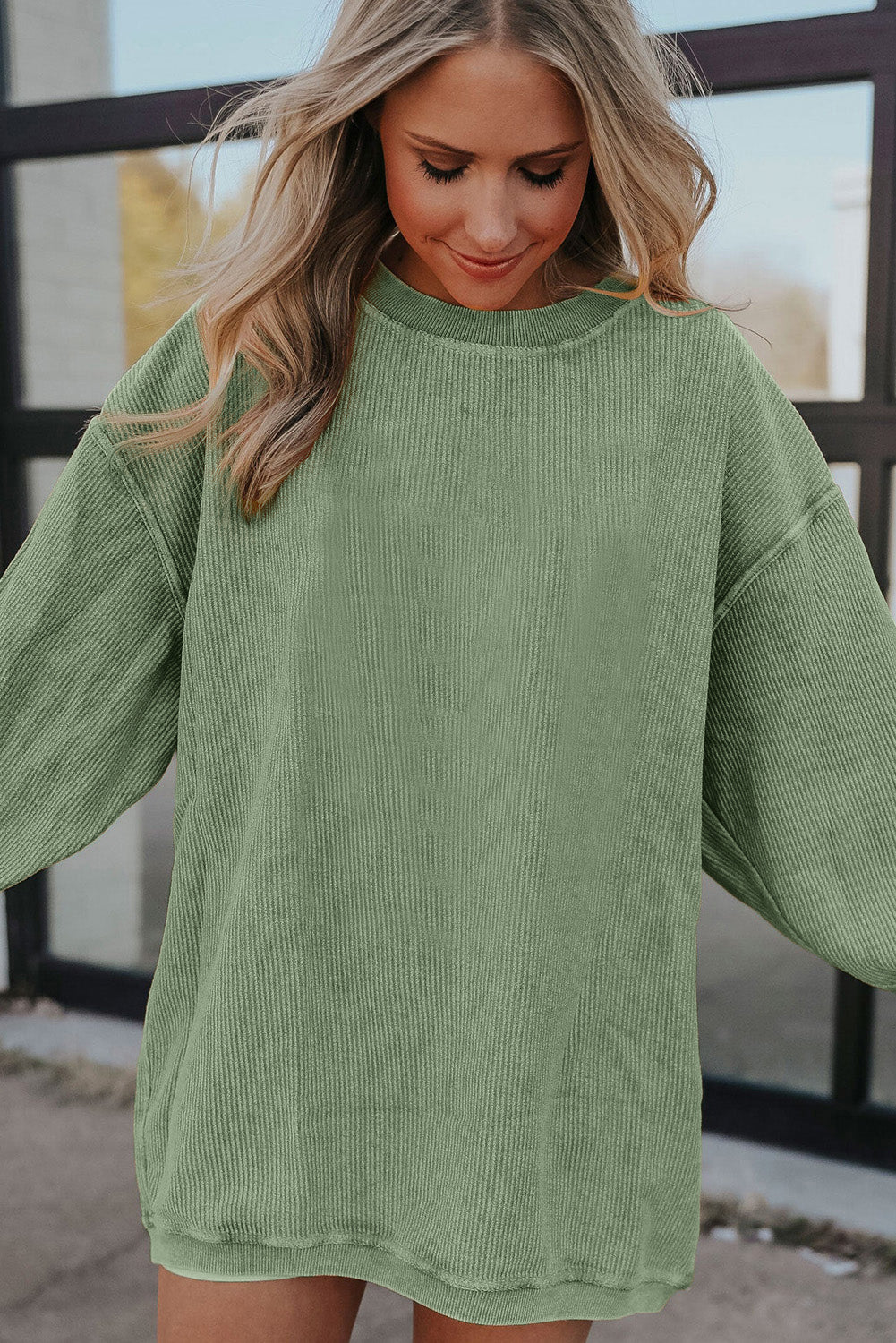 Ribbed Oversized Sweatshirt