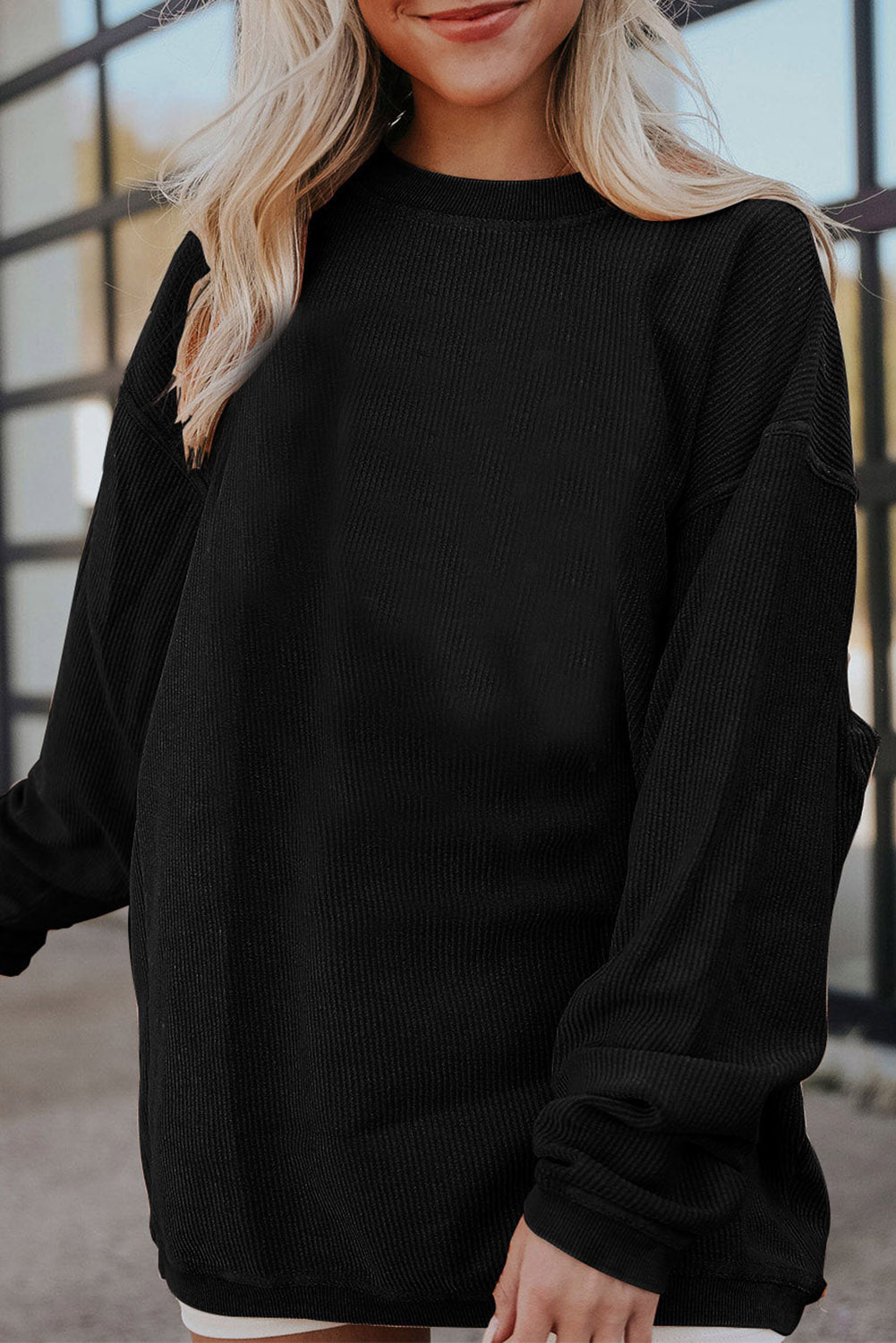 Ribbed Oversized Sweatshirt