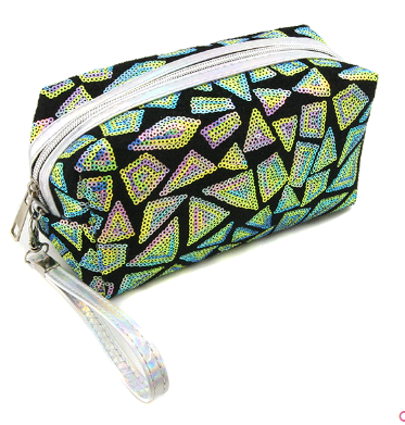 Sequin Green Cosmetic Pouch