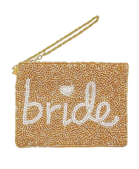 Beaded Bride Coin Pouch with Chain