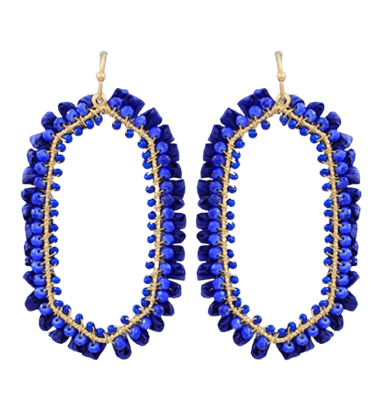 Beads Glass Hexagon Earrings