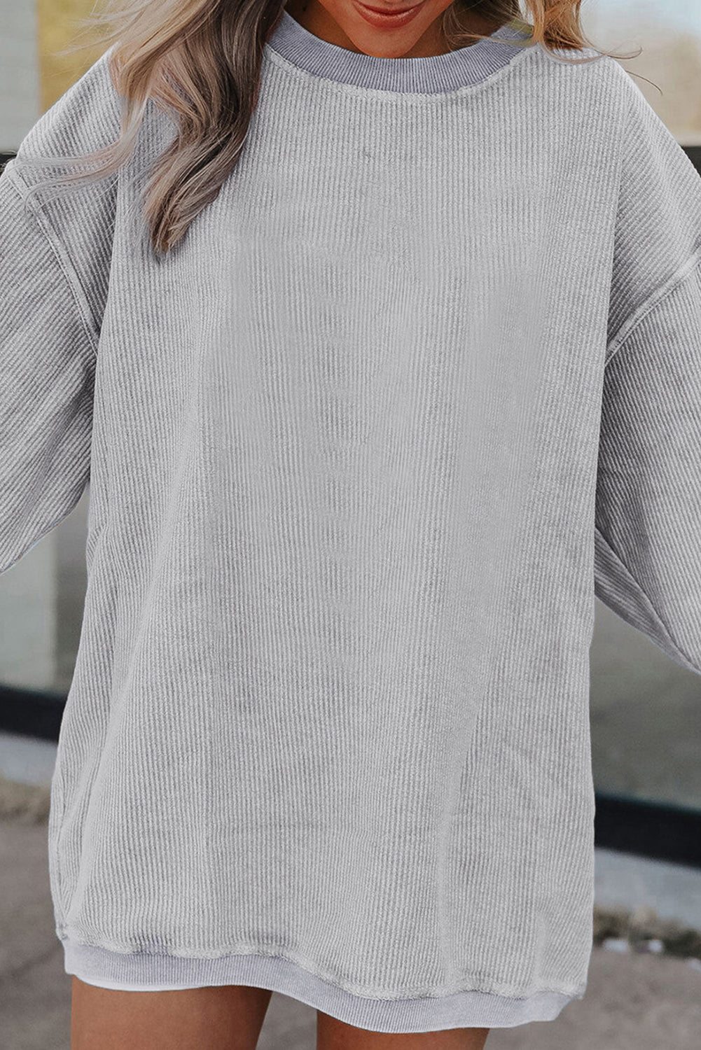 Ribbed Oversized Sweatshirt