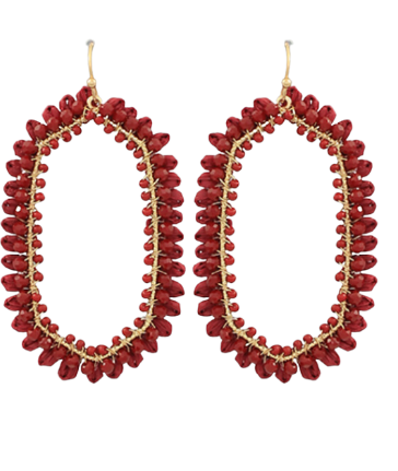 Beads Glass Hexagon Earrings