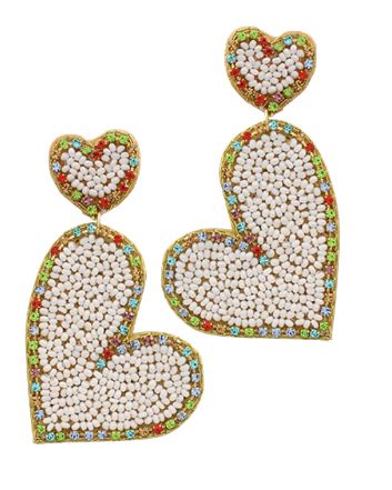 Valentine Beaded Heart with Rhinestones