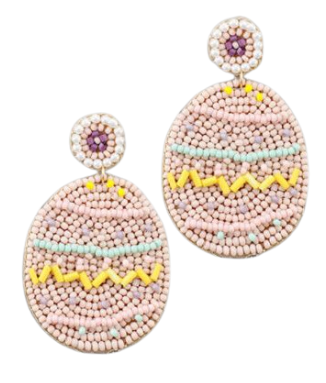 Easter Egg Beaded Earrings