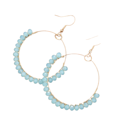 Crystal Beaded Drop Earrings