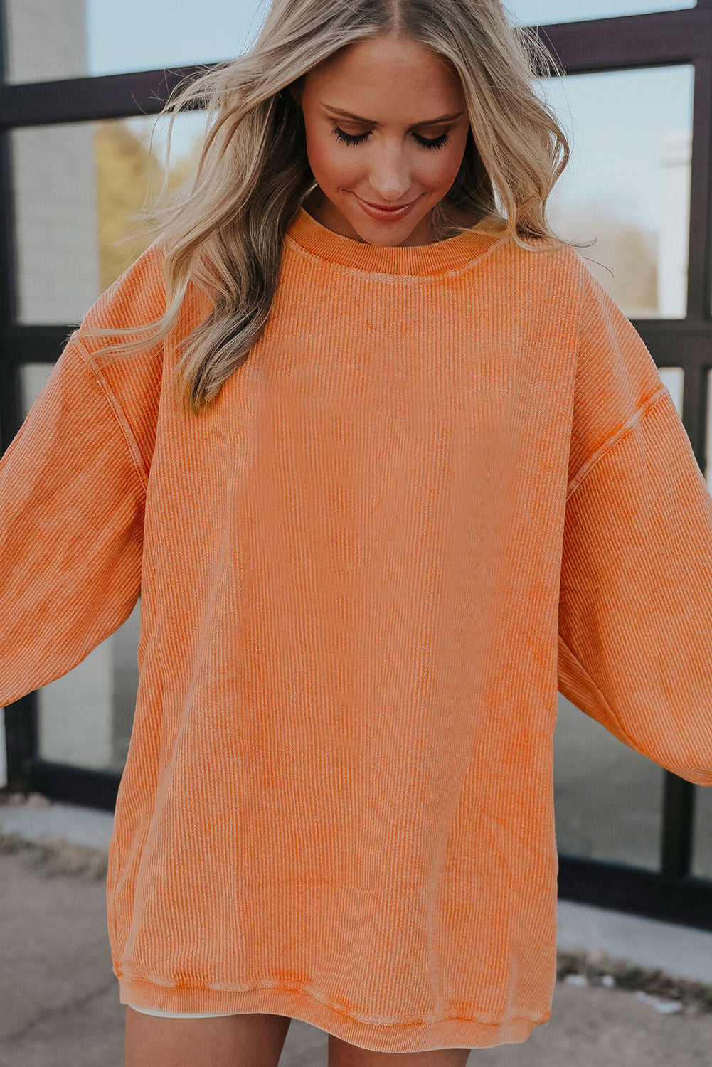 Ribbed Oversized Sweatshirt