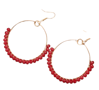 Crystal Beaded Drop Earrings