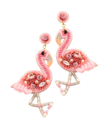 Flamingo Bead Earrings
