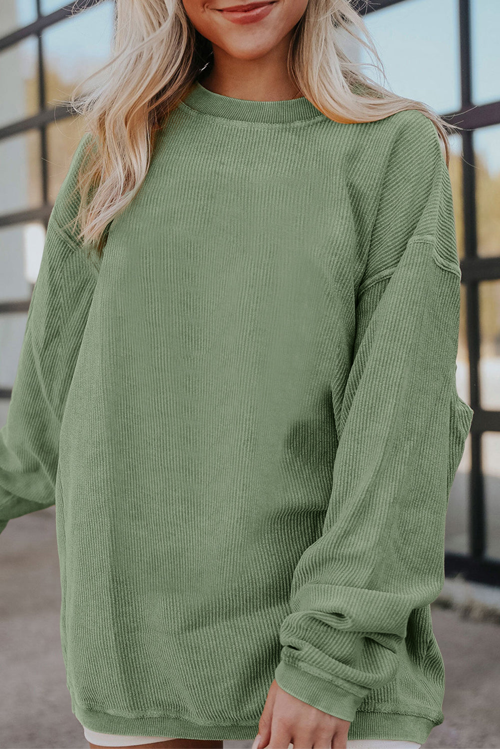 Ribbed Oversized Sweatshirt