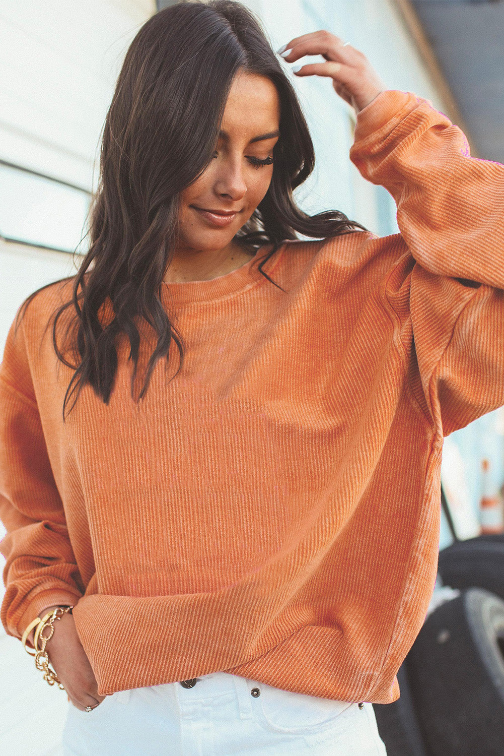 Ribbed Oversized Sweatshirt