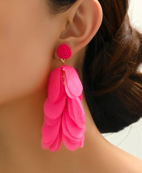 Retro Tassel Fabric Earrings