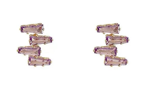 Mardi Gras Purple Micro Earrings