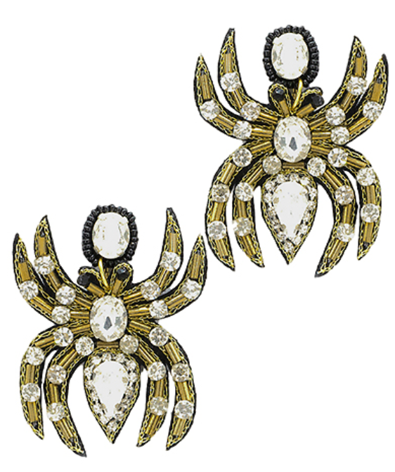 Spider Crystal Accent Earrings