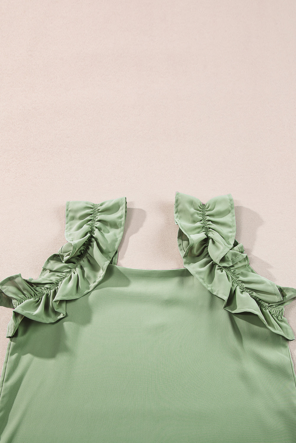 Ruffle Trim Sleeveless Blouse