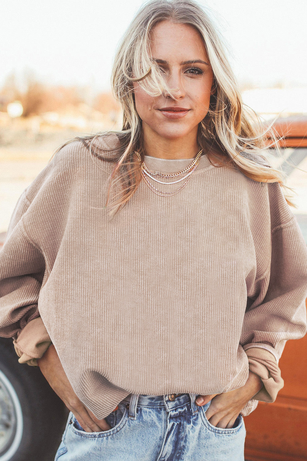 Ribbed Oversized Sweatshirt