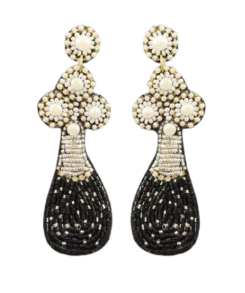 Champagne Bottle With Bubble Earrings